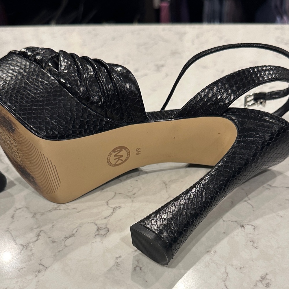 Michael Kors Black Textured Heels - Picture 7 of 7